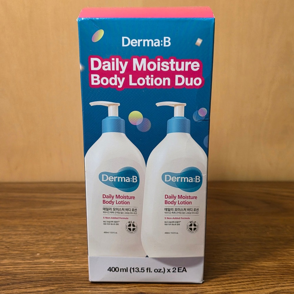 Derma:B Daily Moisture Body Lotion Duo 400ml x2 K-Beauty New Sealed EXP 2028
